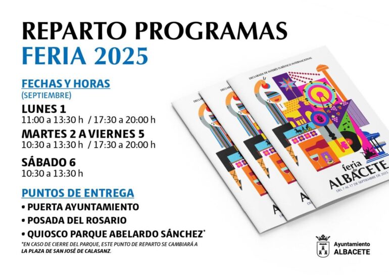 El lunes 1 de septiembre, a las 11:00 h, comenzará la entrega del programa ofic...