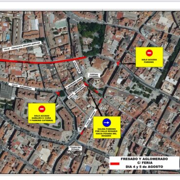 Policía Local Albacete informa cortes de tráfico por obras en el centro