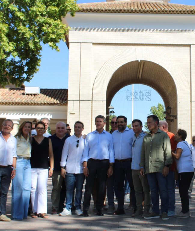 Alberto Núñez Feijóo, presidente nacional del PP, ha estado esta tarde en la Fer...