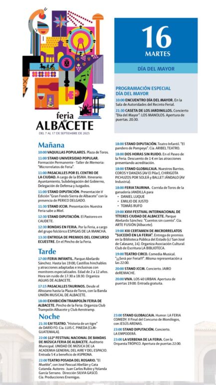 Hoy, 16 de septiembre, seguimos disfrutando de la Feria de Albacete con una pro...