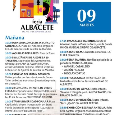 Hoy, 9 de septiembre, seguimos disfrutando de la Feria de Albacete con una prog...