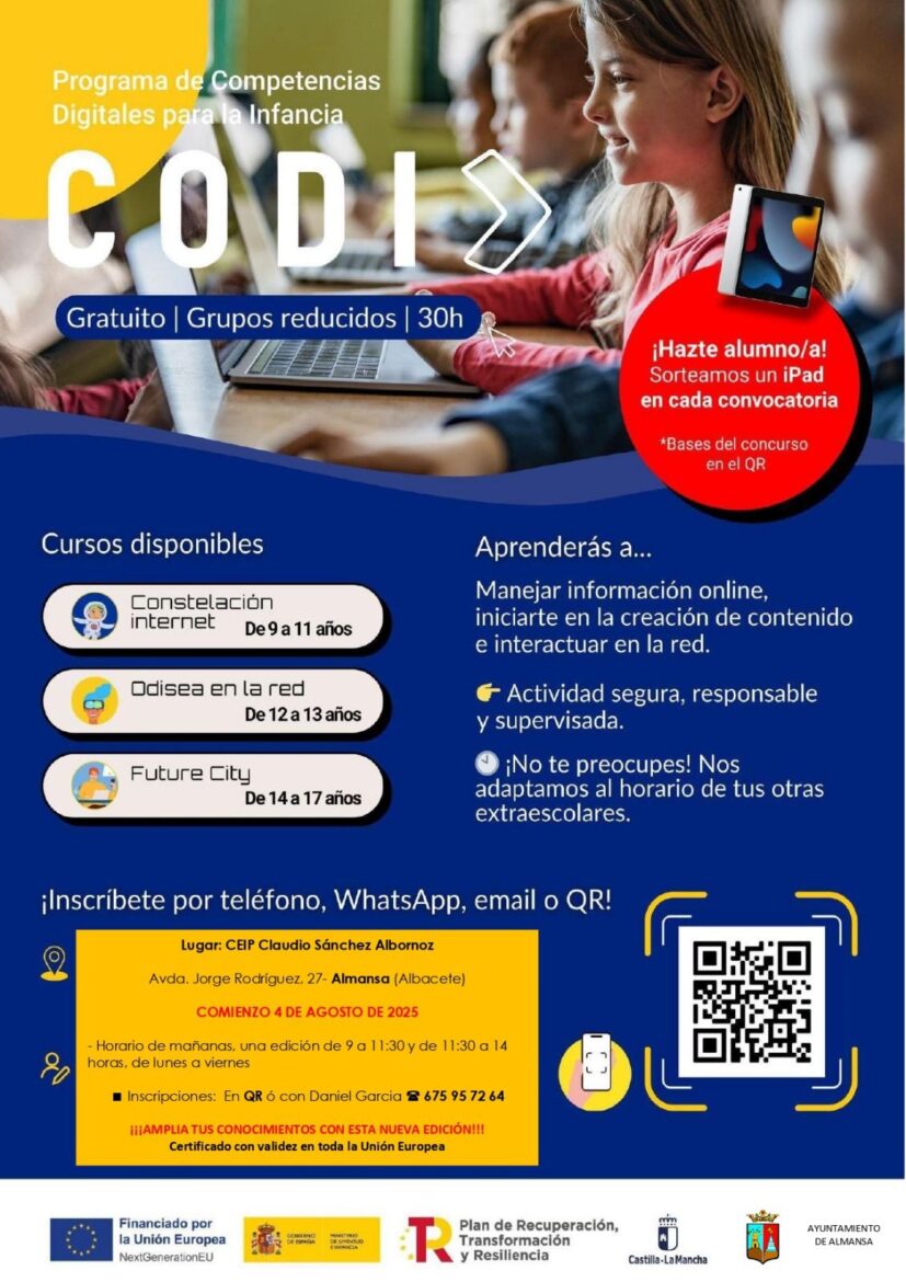 Presentada la 2ª convocatoria del proyecto Competencias Digitales para la Infancia (CODI) en Almansa