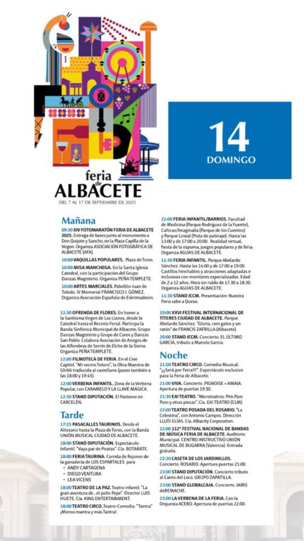 Hoy, 14 de septiembre, seguimos disfrutando de la Feria de Albacete con una pro...