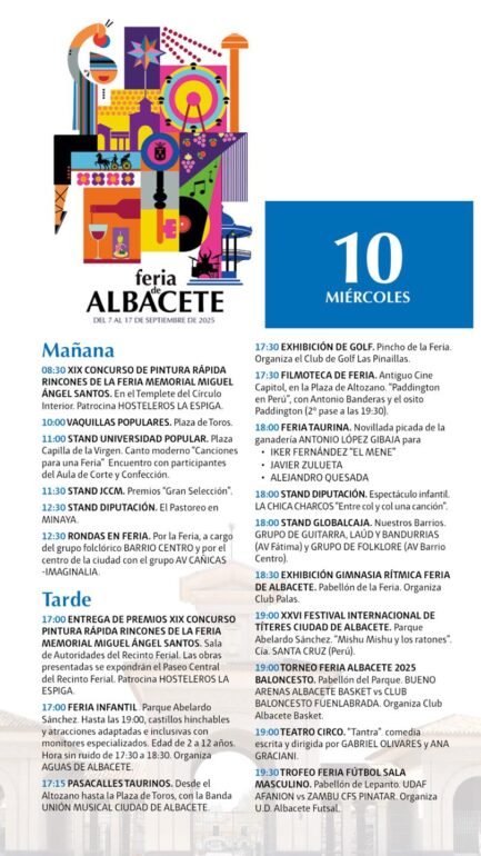 Hoy, 10 de septiembre, seguimos disfrutando de la Feria de Albacete con una pro...