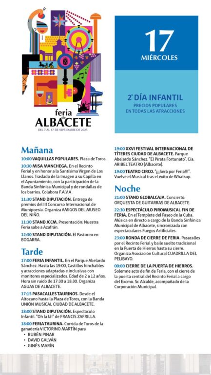 Hoy, 17 de septiembre, seguimos disfrutando de la Feria de Albacete con una pro...