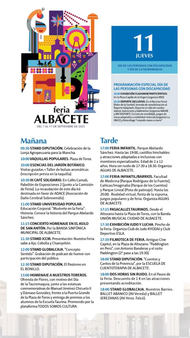 Hoy, 11 de septiembre, seguimos disfrutando de la Feria de Albacete con una pro...