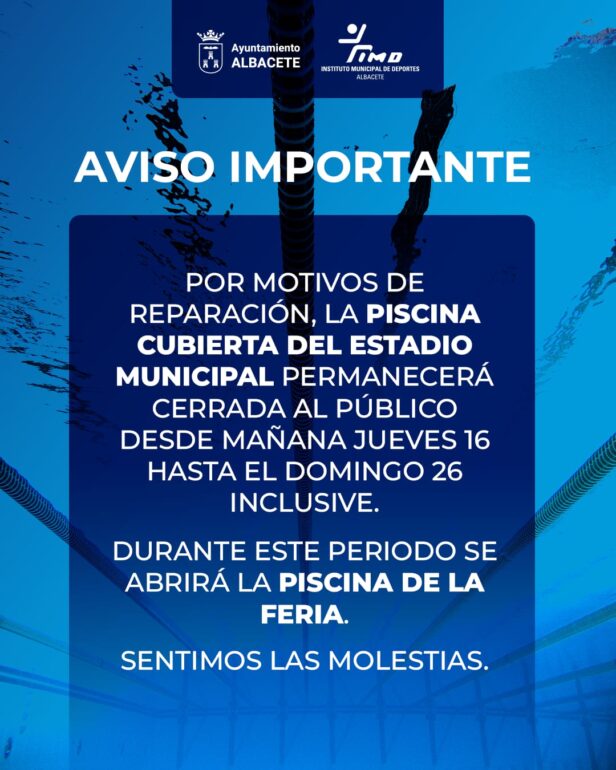 La piscina cubierta del Carlos Belmonte cierra temporalmente por una avería en ...