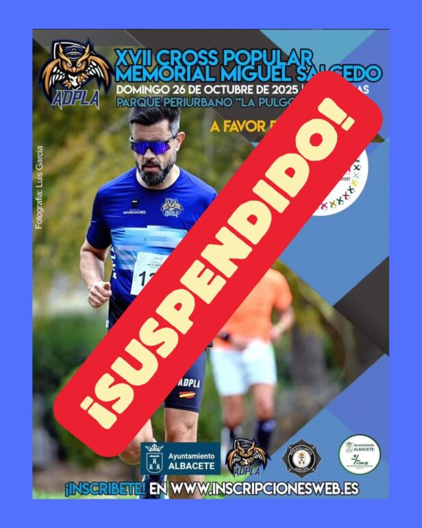 COMUNICADO OFICIAL
La organización del XVII Cross Memorial Miguel Salcedo ha dec...
