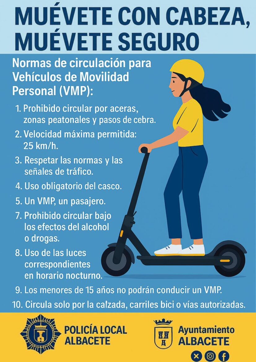 CAMPAÑA VMP | ALBACETE 

Circular sin casco, por la acera o usando el móvil no ...