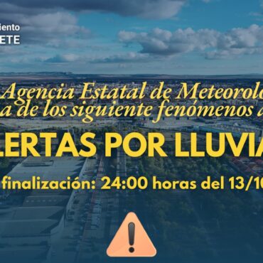 Habiendo declarado la AEMET situación de aviso naranja por lluvias hasta las 20 ...