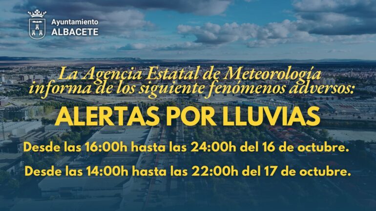 Habiendo declarado la AEMET situación de aviso amarillo por lluvias y tormentas...