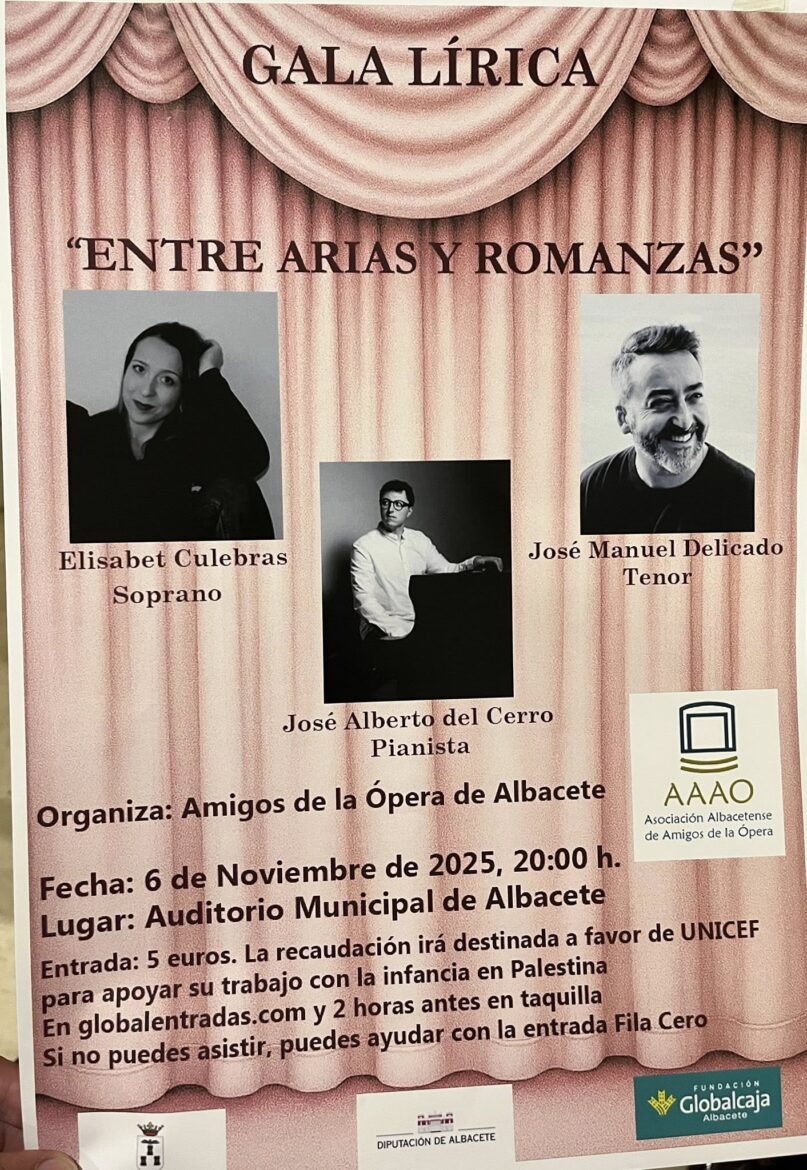 La Asociación Amigos de la Ópera de Albacete ha organizado una gala lírica "entr...