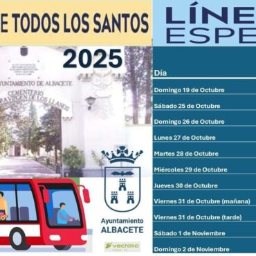 Dispositivo especial por Todos los Santos.
 Del 25 de octubre al 3 de noviembre...