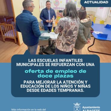 Refuerzo de personal en Escuelas Infantiles Municipales.

El Ayuntamiento de Al...